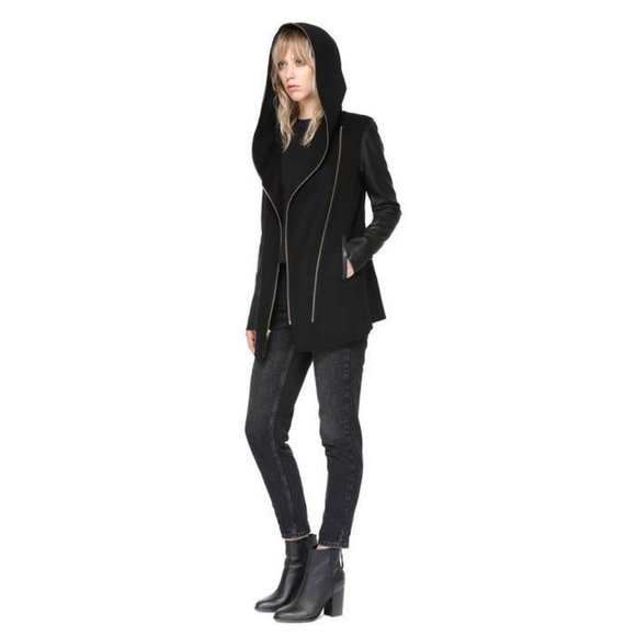 Mackage Jackets & Blazers - Mackage Fae Doubleface Wool & Leather Hooded Coat